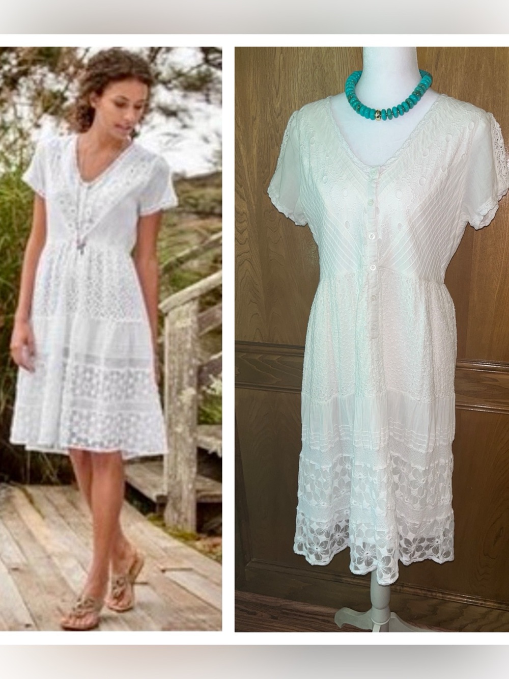 Sz 6 Sundance Lilly of the Valley White Eyelet Dress